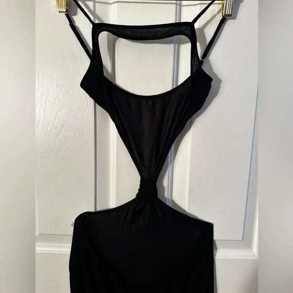 WEWOREWHAT SWIM M Knit Knot Midi Slinky Sexy Cut Out Coquette Sheer Revealing - Picture 8 of 16